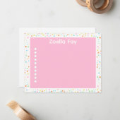 Moderne felle kleuren Confetti Dot Note Kaart Notitiekaartje (Voorkant / Achterkant in situ)