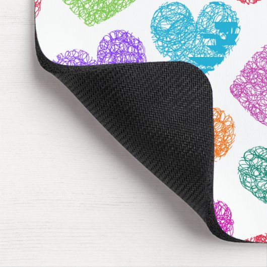 Moderne Felle Regenboog Doodle Harten Muts Creatie Muismat (Hoek)