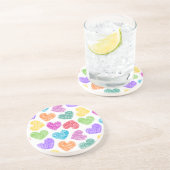 Moderne Felle Regenboog Doodle Harten Muts Creatie Zandsteen Onderzetter (Zijkant)