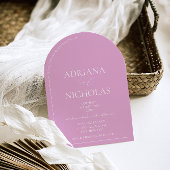 Moderne felroze bruiloft kaart