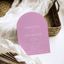 Moderne felroze bruiloft kaart