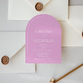 Moderne felroze bruiloft kaart