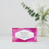 Moderne felroze Waterverf Visitekaartjes (Staand voorkant)