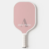 Moderne Feminine Pastel Roze Monogram Aangepaste n Pickleball Paddle (Achterkant)