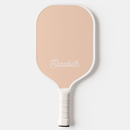 Moderne Feminine Peach Pastel Script Custom Name Pickleball Paddle (Achterkant)