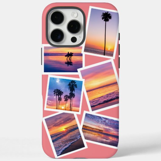 Moderne Feminine Roze Aangepaste Foto Collage Case-Mate iPhone Case (Achterkant)