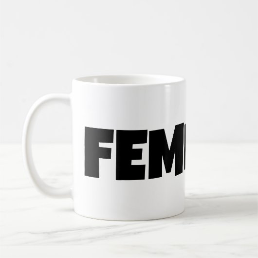 Moderne Feministische Mok Feminisme cadeau idee (Links)