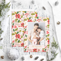 Moderne Festive Gedempte Roze Poinsettia Foto