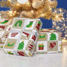 Moderne Festive Kerst Grid Patroon