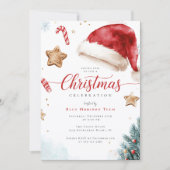 Moderne Festive Kerstparty Kaart (Voorkant)