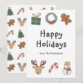 Moderne Festive Patroon Prettige Feestdagen Kerstm Feestdagenkaart