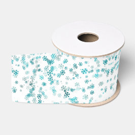 Moderne Festive Sneeuwvlok Vreugde wit zwart groen Grosgrain Lint