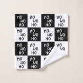 Moderne Festive Zwart Witte Ho Ho Slogan Kerstmis  Bad Handdoek (Wasdoekje)