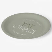 Moderne fete | Green Yay Afstudeerder Afstuderen Papieren Bordje (Gekanteld)