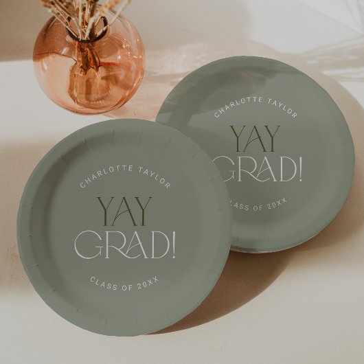 Moderne fete | Green Yay Afstudeerder Afstuderen Papieren Bordje
