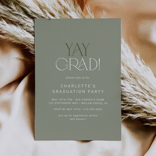 Moderne fete | Green Yay Afstudeerder Graduation P Kaart