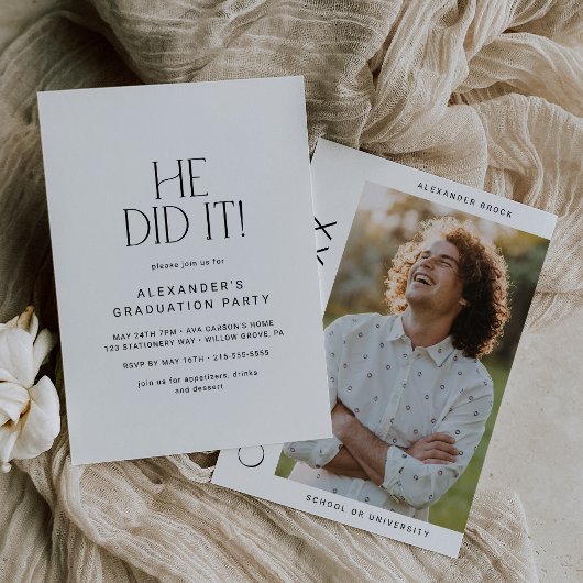 Moderne fete Hij deed het foto afstudeerfeest Kaart
