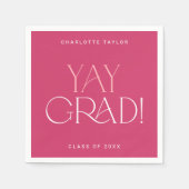 Moderne fete | Hot Pink Yay Afstudeerder Afstudere Servet (Voorkant)