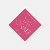 Moderne fete | Hot Pink Yay Afstudeerder Afstudere Servet (Hoek)