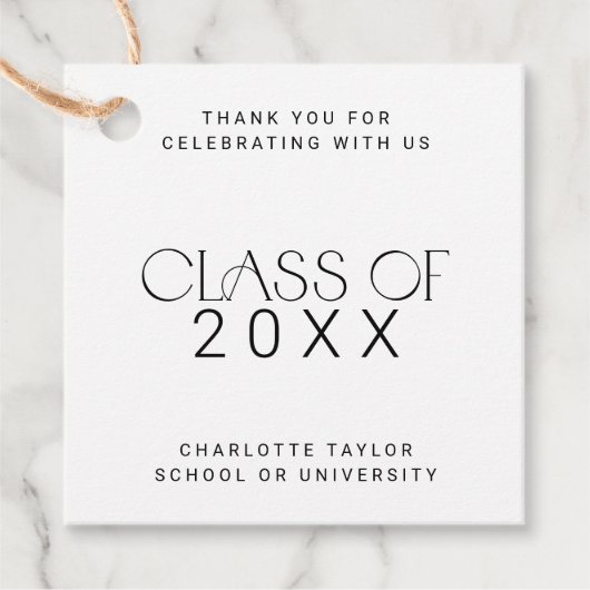Moderne Fete Klasse van 2025 Bedankt Afstuderen Bedankjes Labels (Voorkant)