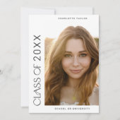 Moderne Fete Minimal Class of 2025 Foto Afstuderen Aankondiging (Voorkant)