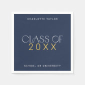 Moderne Fete Navy Gold Class van 2025 Afstuderen Servet (Voorkant)