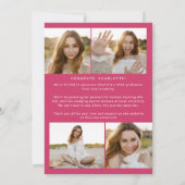 Moderne fete | Roze Yay Afstudeerder foto boog Afs Aankondiging (Achterkant)