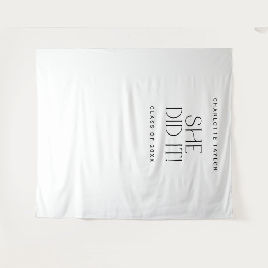 Moderne fete ze deed het Afstuderen foto achtergro Wandkleed (Voorkant (horizontaal))