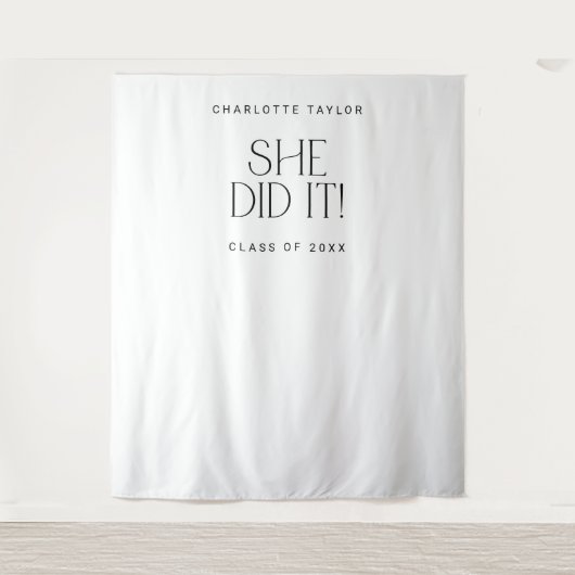 Moderne fete ze deed het Afstuderen foto achtergro Wandkleed (Voorkant)