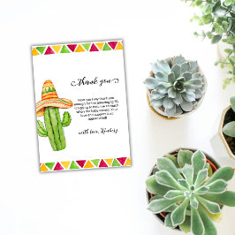 Moderne Fiesta Cactus Taco 'Over een Baby shower Bedankkaart