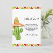 Moderne Fiesta Cactus Taco 'Over een Baby shower Bedankkaart (Staand voorkant)
