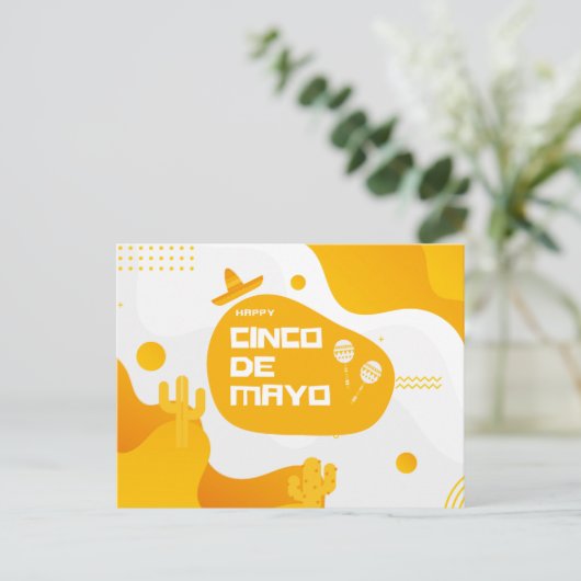 Moderne Fiesta Icons Cinco de Mayo Briefkaart (Staand voorkant)