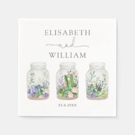 Moderne Fiesta Succulent Terrarium Wedding Favorie Servet