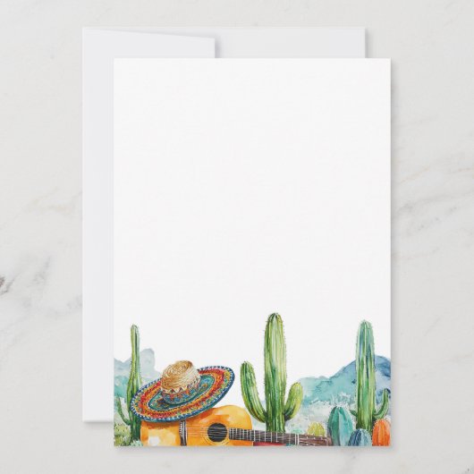 Moderne Fiesta Waterverf Cactus 1e verjaardag Kaart (Achterkant)