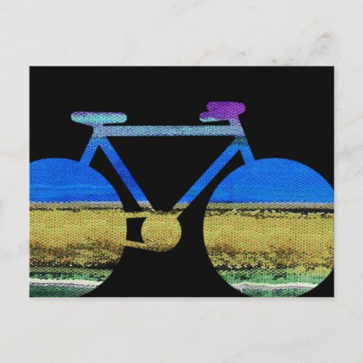 moderne fiets- en kleurenstrepen briefkaart (Voorkant)