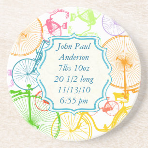 , moderne fiets, heldere kleurenneon-Onderzetters Zandsteen Onderzetter