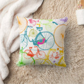  moderne fiets, heldere kleurenneonlaag kussen (Deken)