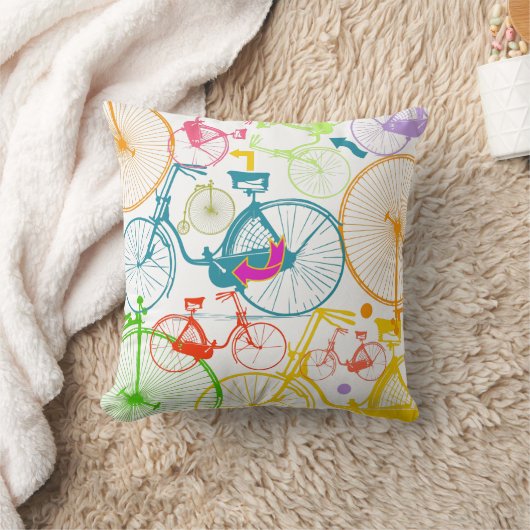  moderne fiets, heldere kleurenneonlaag kussen (Deken)