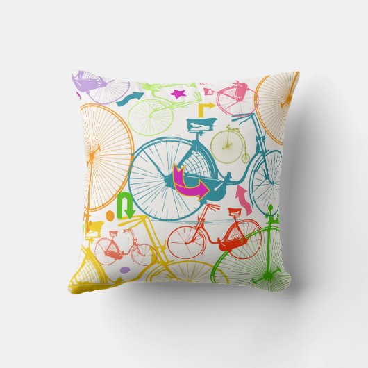  moderne fiets, heldere kleurenneonlaag kussen (Achterkant)