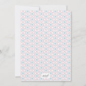 Moderne Fiets in Blauw en Rood Verjaardag Uitnodig Kaart (Achterkant)