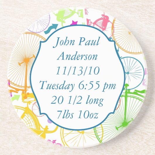  moderne fiets kleurrijke Onderzetters (Voorkant)