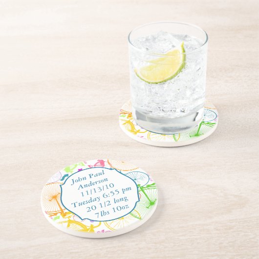  moderne fiets kleurrijke Onderzetters (Zijkant)