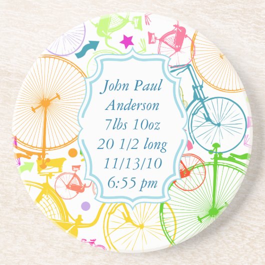  moderne fiets kleurrijke Onderzetters (Voorkant)