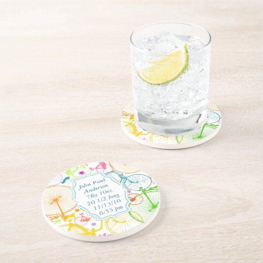  moderne fiets kleurrijke Onderzetters (Zijkant)