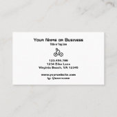 Moderne fietsenlijst met symbool zwart en wit visitekaartje (Achterkant)