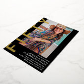 Moderne FIFTY Foto 50th Birthday Party Invitation Folie Uitnodiging (Gedraaid)