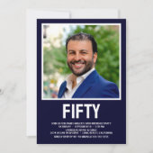 Moderne FIFTY Foto 50th Birthday Party Kaart (Voorkant)