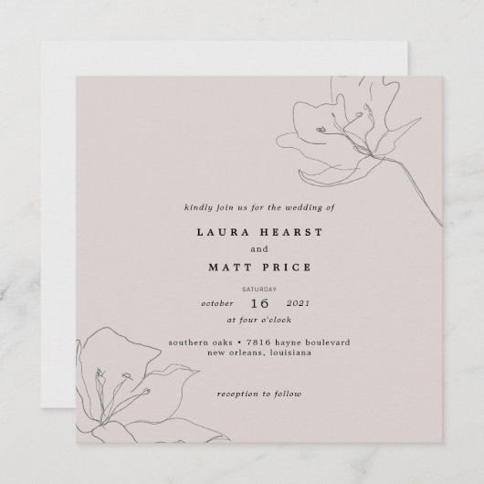 Moderne fijne bleekroze bruiloft (Voorkant / Achterkant)