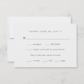 Moderne fijne bleekroze flesmaaltijd keuze RSVP (Achterkant)