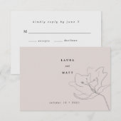 Moderne fijne bleekroze flesmaaltijd keuze RSVP (Voorkant / Achterkant)